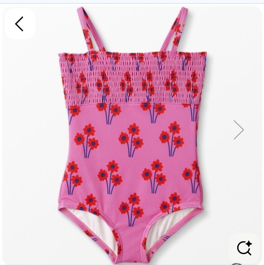 Hanna Andersson Pink Floral Girls' One-Piece Swimsuit Size 140/10